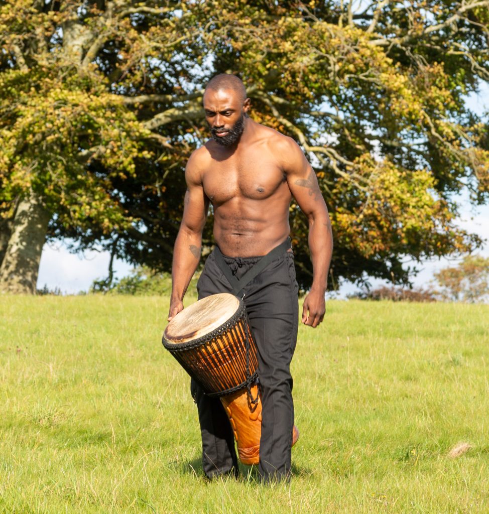 Irvin Pascal playing drums