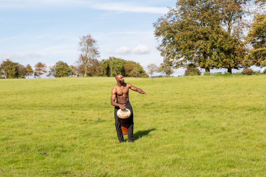 Irvin Pascal playing drums