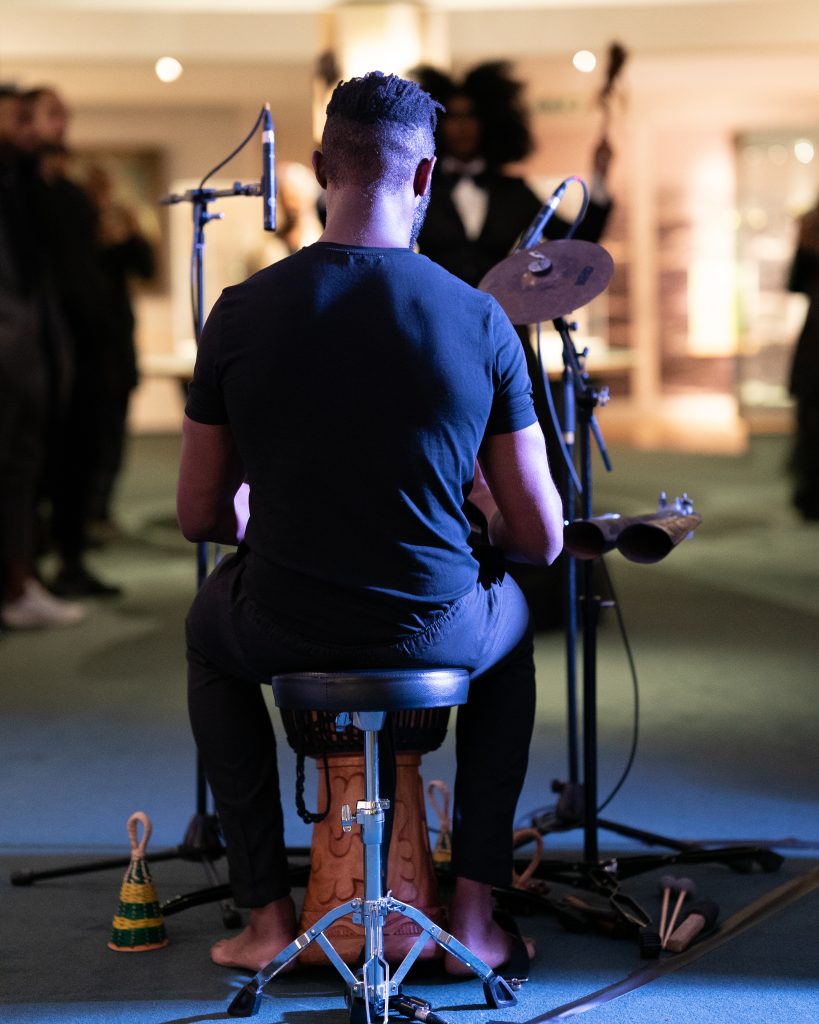 Irvin Pascal playing drums